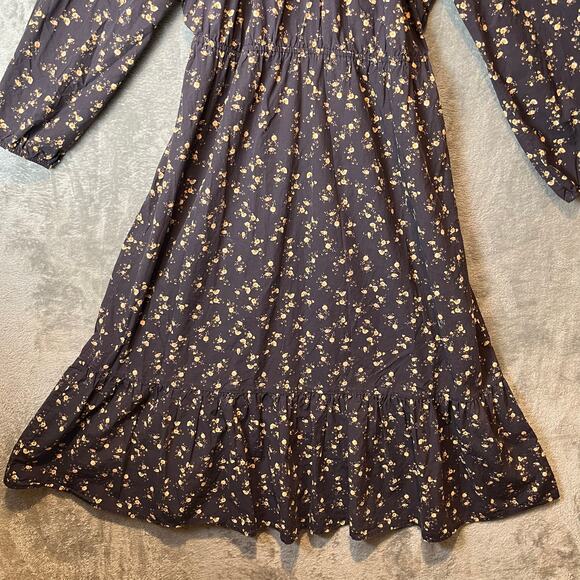 Rails Sal Midi Dress Romantic Floral Sz Large Cotton Blend Summer Casual - Picture 4 of 10